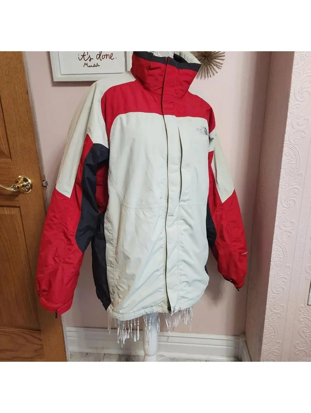 EUC mens north face 2 piece removeable liner jacket coat XL no hood